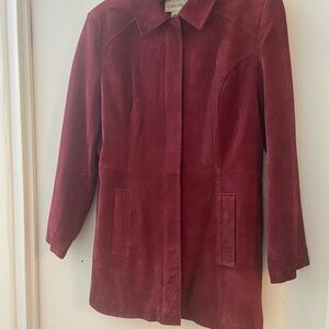 Cherokee Deep Red Suede Coat